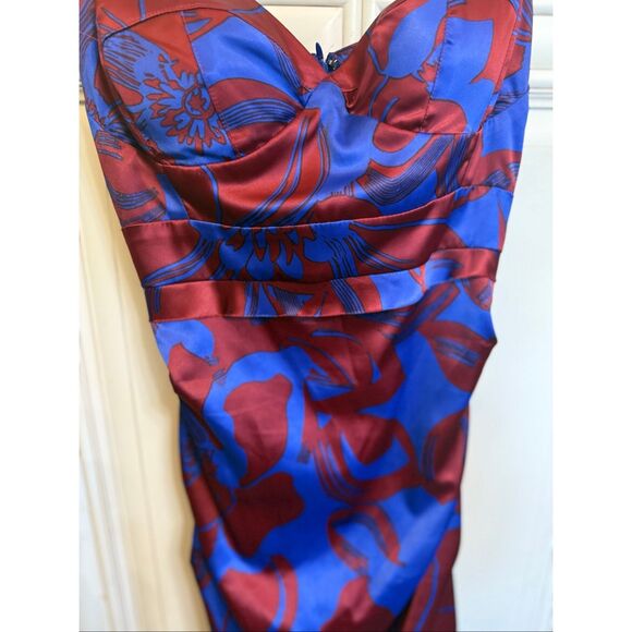 Doll Swimwear Women's Floral Spaghetti Strap Bodycon Mini Dress Red Blue Small - Picture 7 of 12